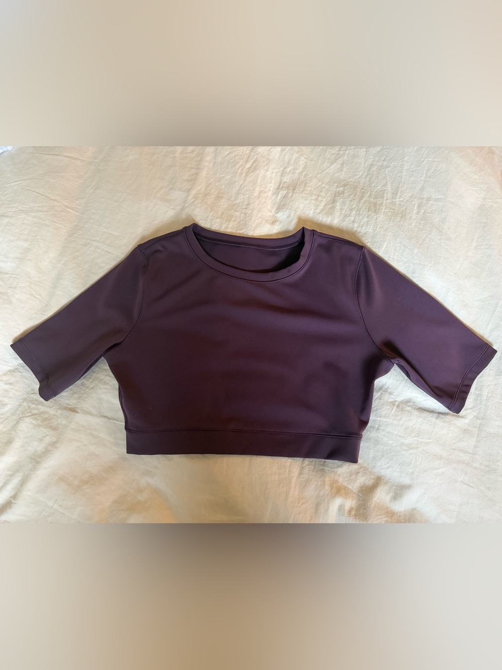 lululemon athletica Short Sleeve Crop Top in Plum